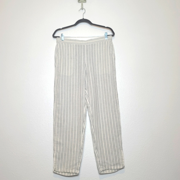 THEORY Thorina 100% Linen Striped Pants Size 8 - Picture 4 of 12